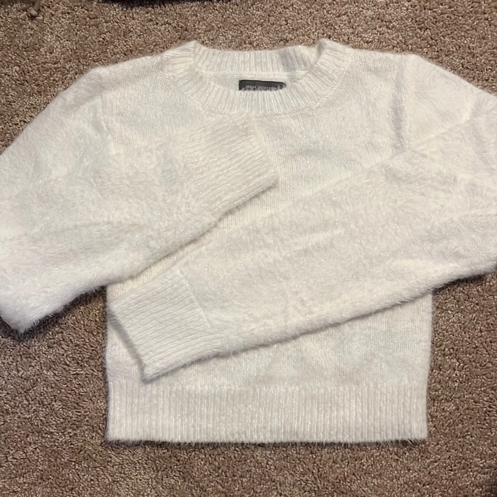 Fuzzy white sweater